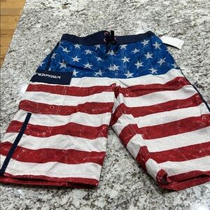 ZeroXposur Kids Swim Trunks - Red, White, and Blue